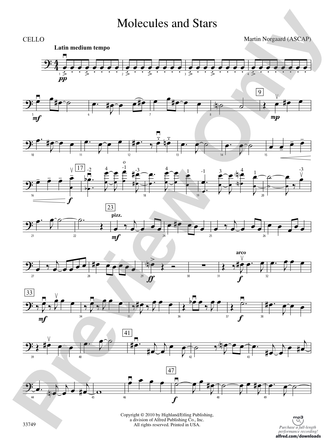 Molecules and Stars: Cello