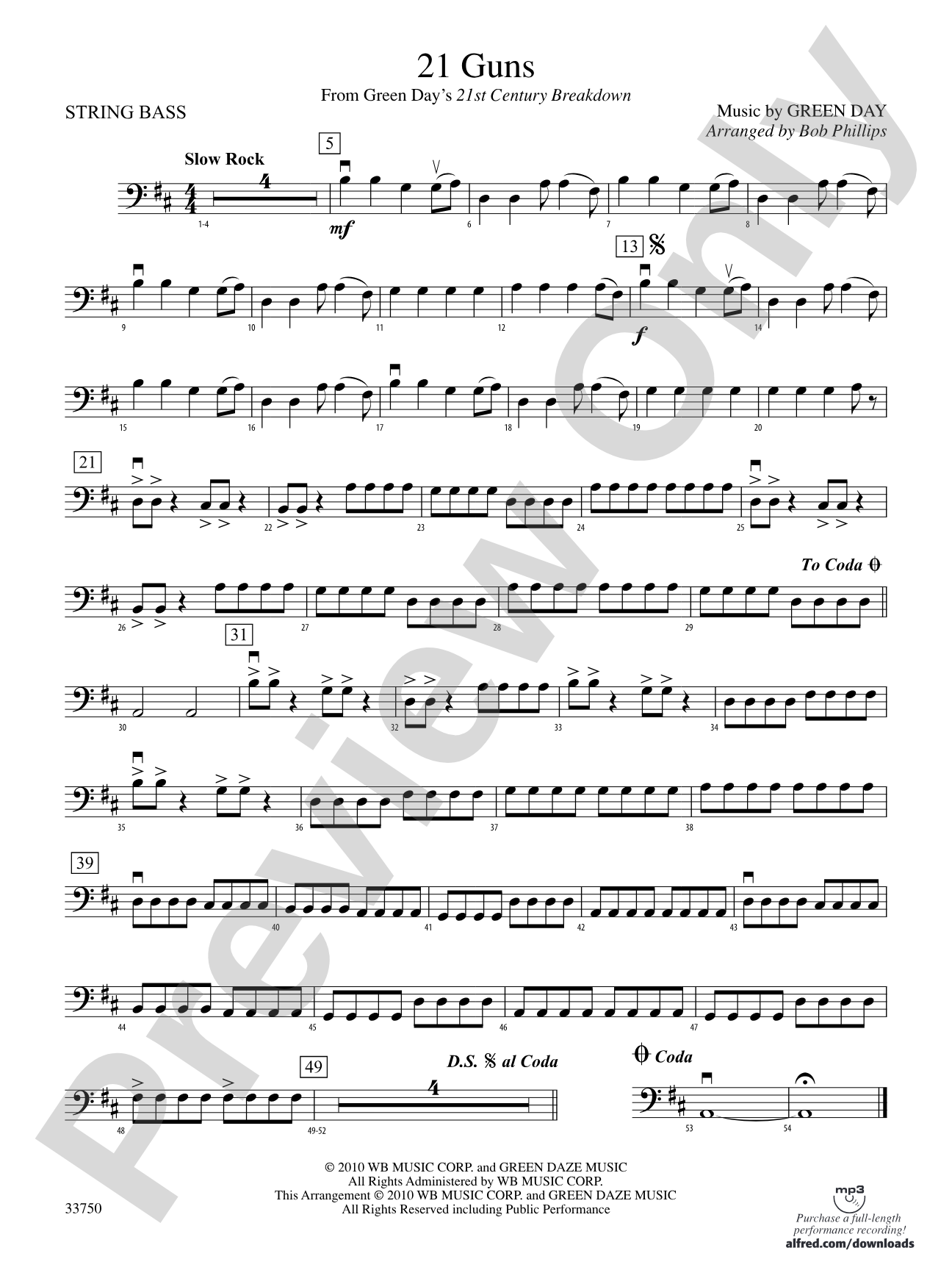 21 Guns: String Bass