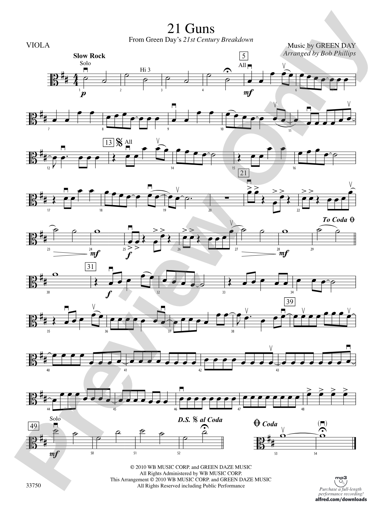 21 Guns: Viola
