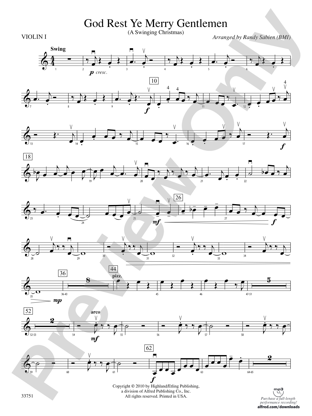 God Rest Ye Merry Gentlemen: 1st Violin