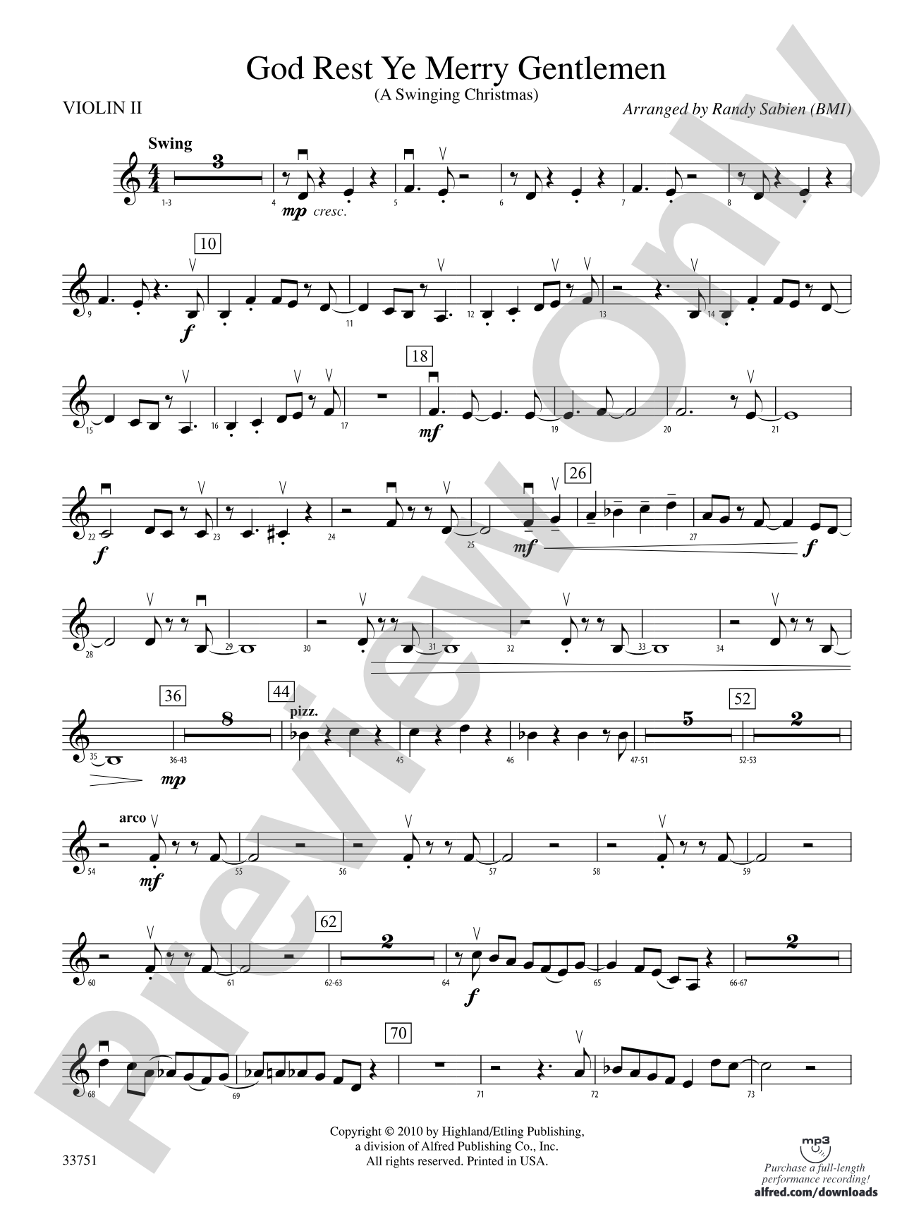 God Rest Ye Merry Gentlemen: 2nd Violin
