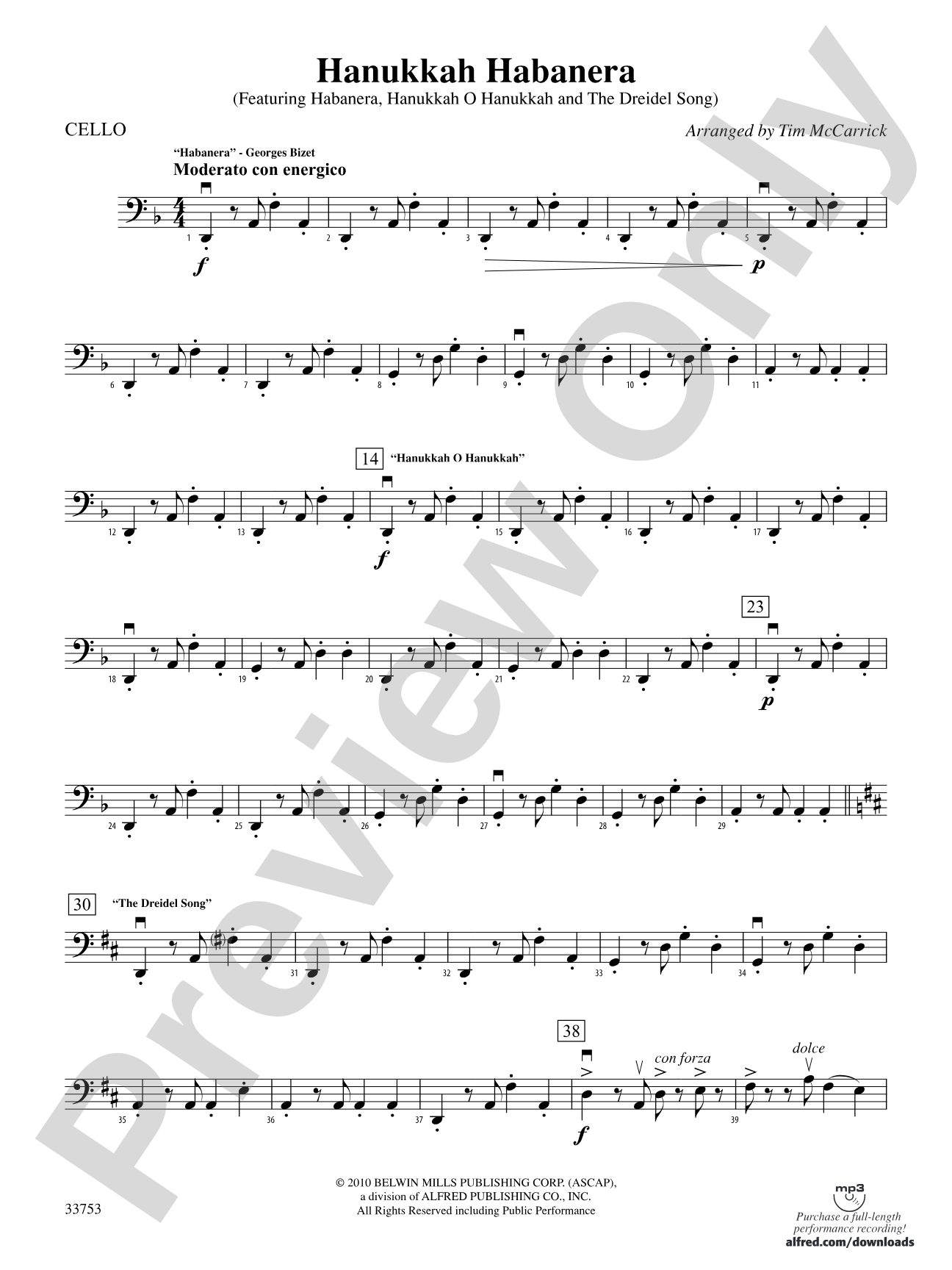 Hanukkah Habanera: Cello