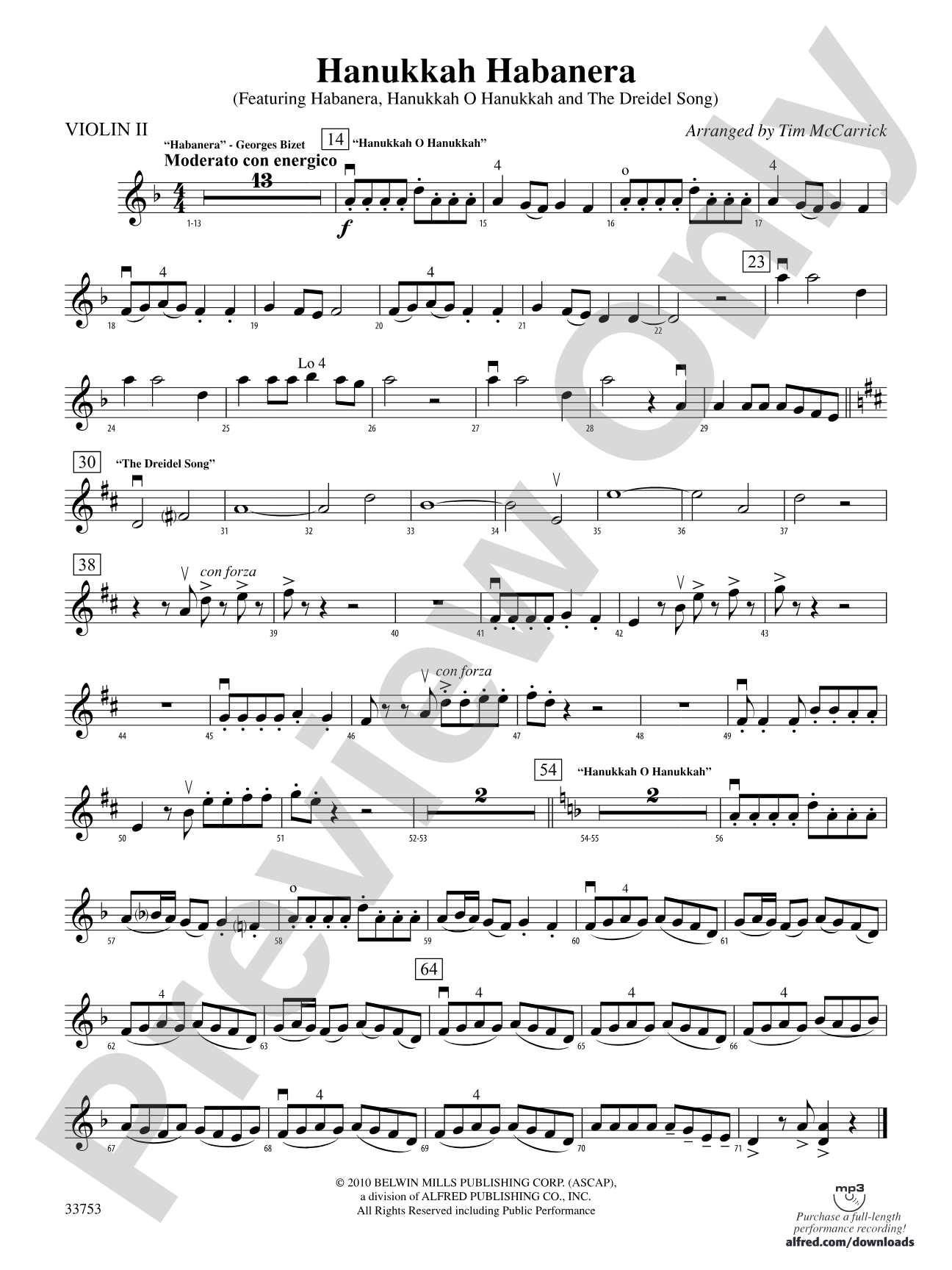 Hanukkah Habanera: 2nd Violin