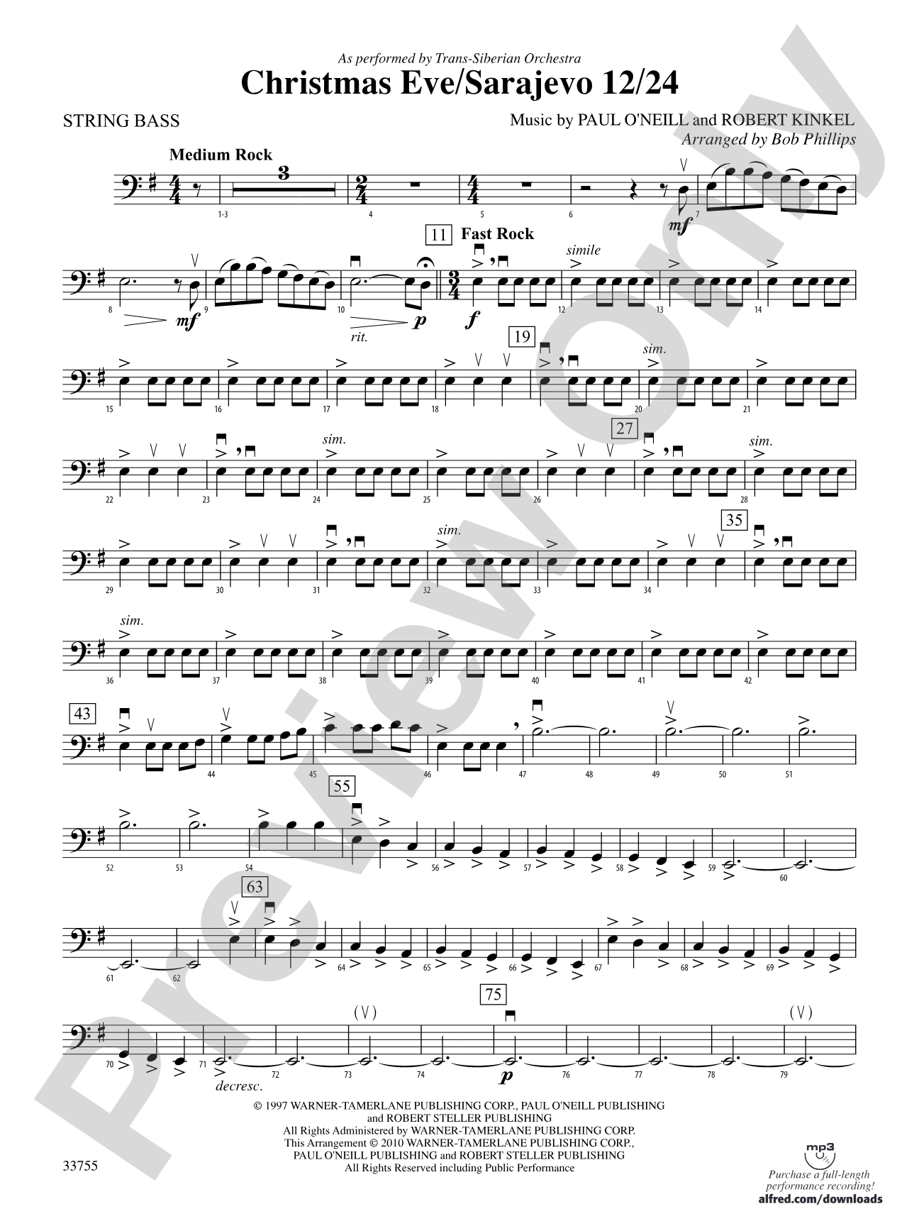 Christmas Eve/Sarajevo 12/24: String Bass