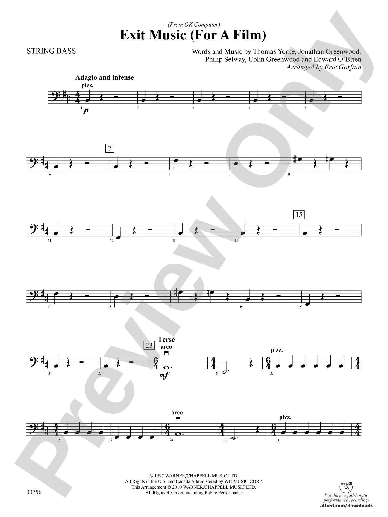 Exit Music (For a Film): String Bass