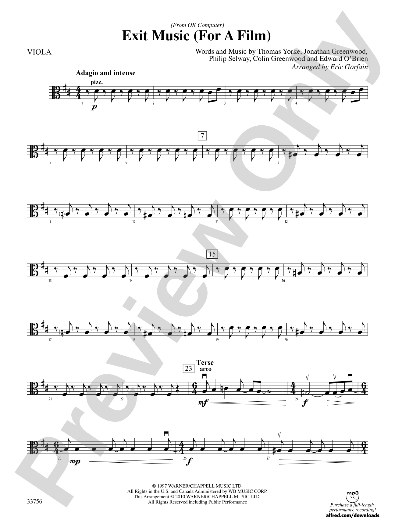 Exit Music (For a Film): Viola