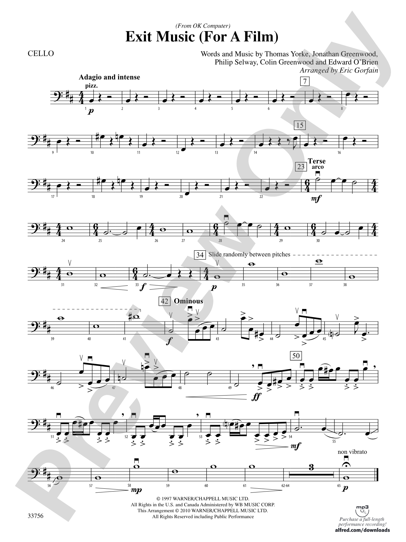 Exit Music (For a Film): Cello