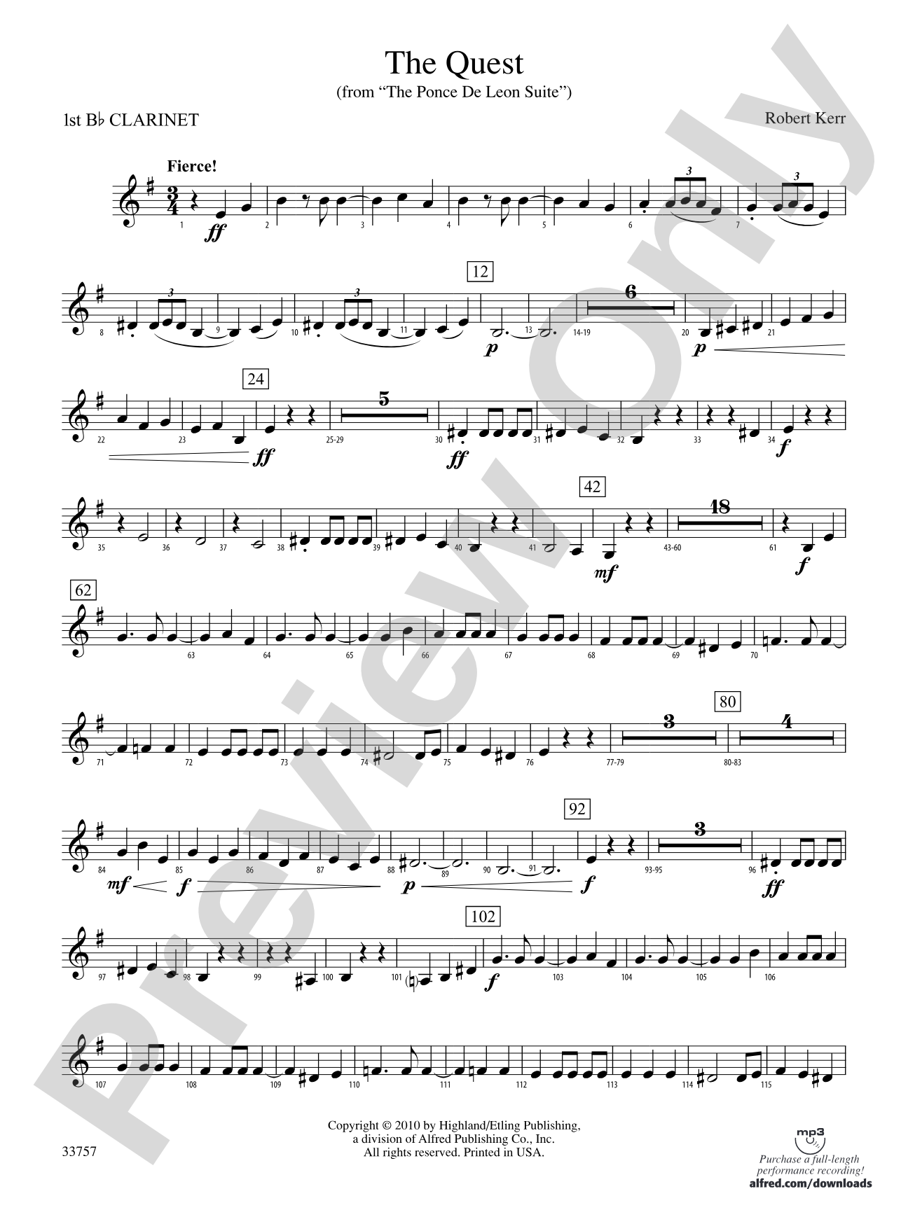 The Quest: 1st B-flat Clarinet