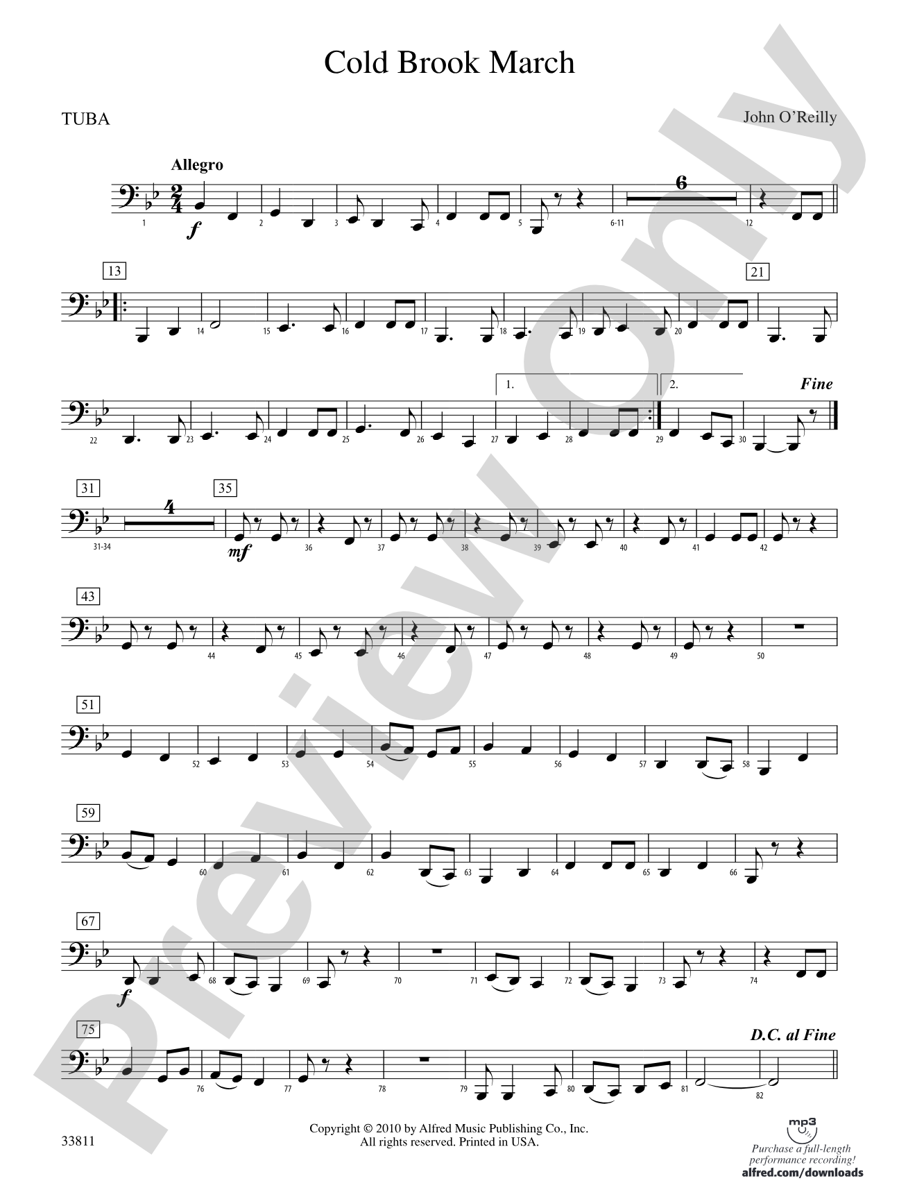 Cold Brook March: Tuba