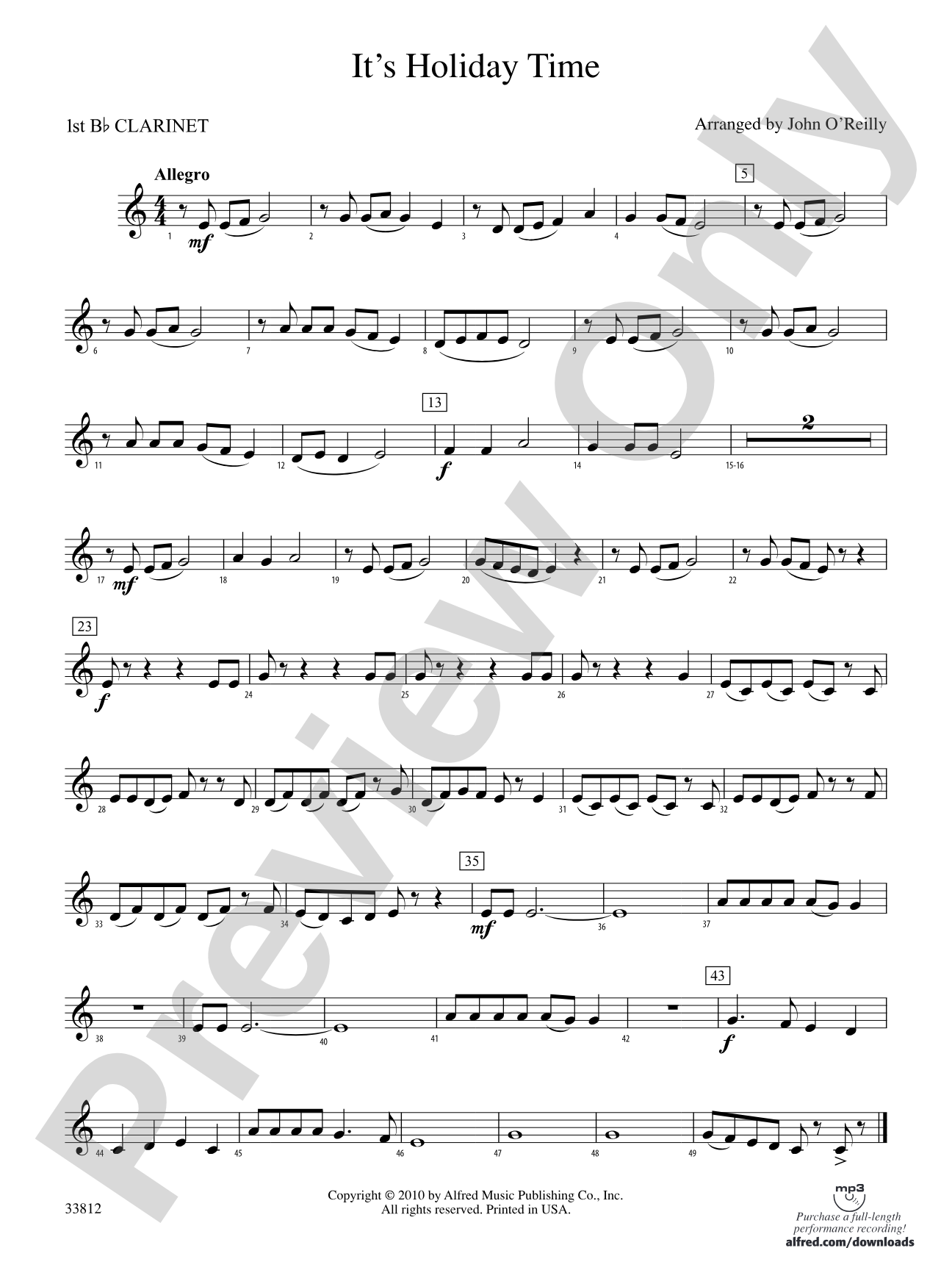 It's Holiday Time: 1st B-flat Clarinet