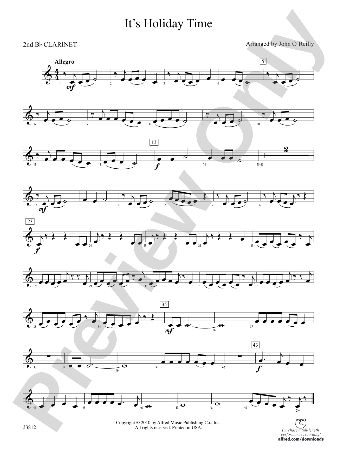 It's Holiday Time: 2nd B-flat Clarinet