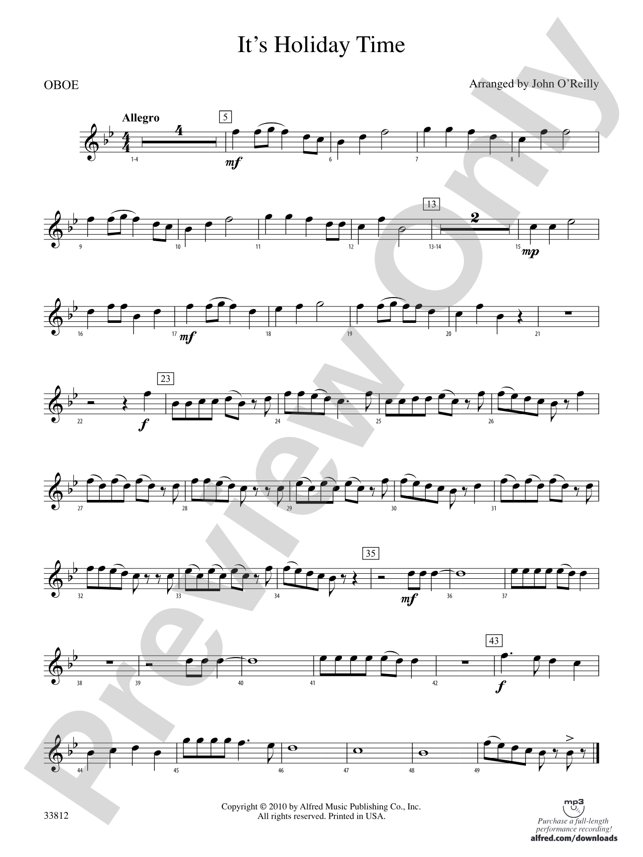 It's Holiday Time: Oboe