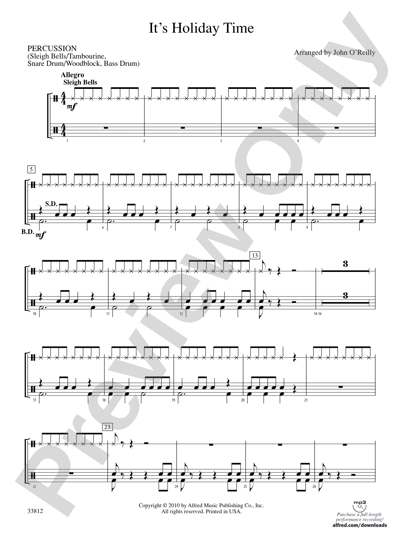 It's Holiday Time: 1st Percussion