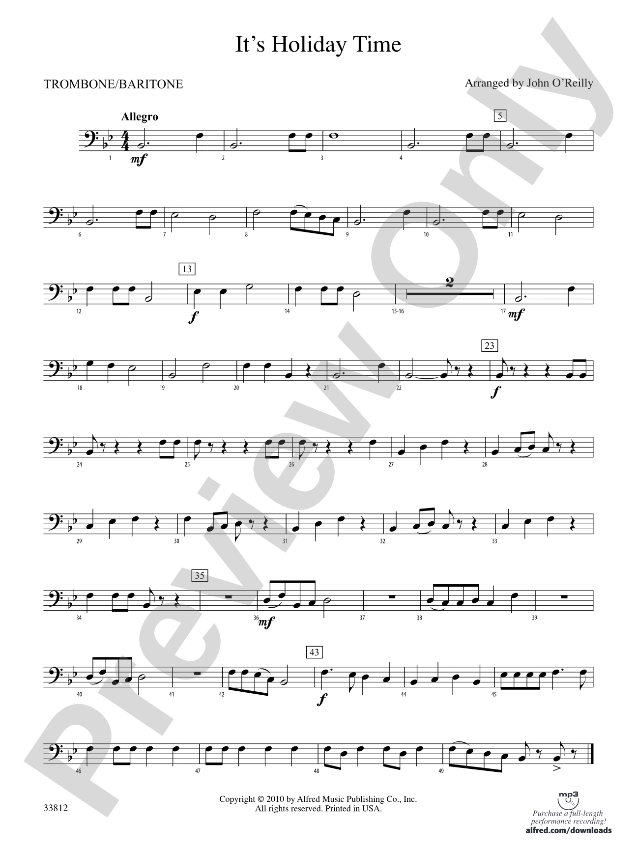 It's Holiday Time: 1st Trombone