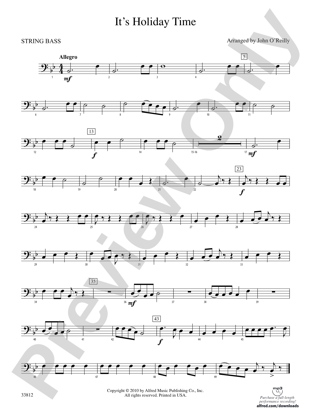 It's Holiday Time: (wp) String Bass