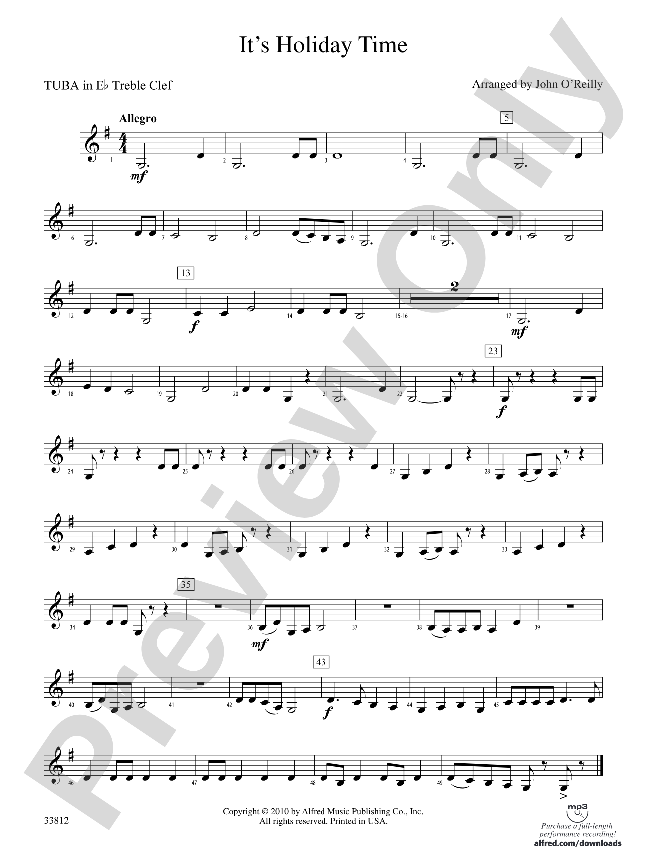 It's Holiday Time: (wp) E-flat Tuba T.C.