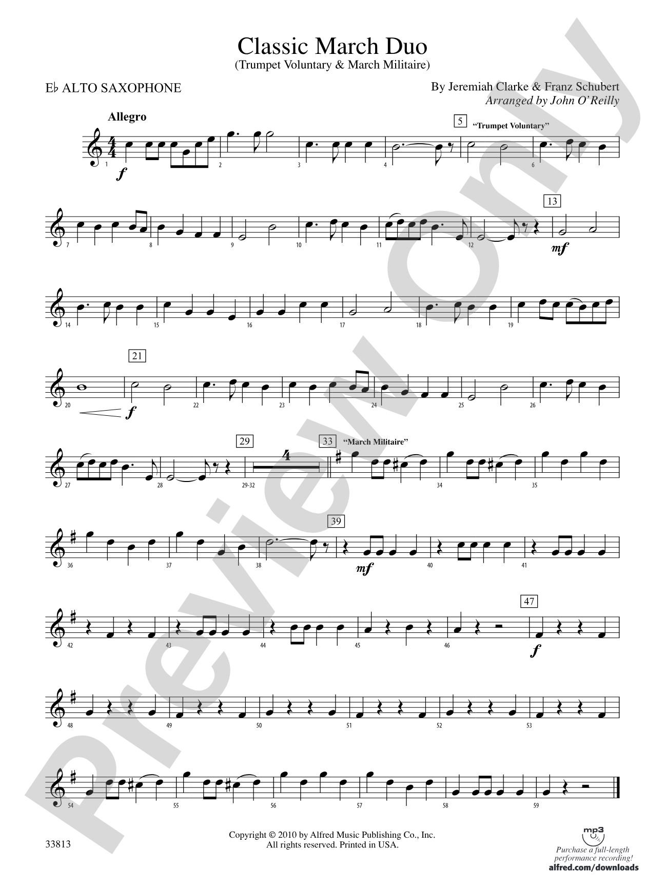 Classic March Duo: E-flat Alto Saxophone