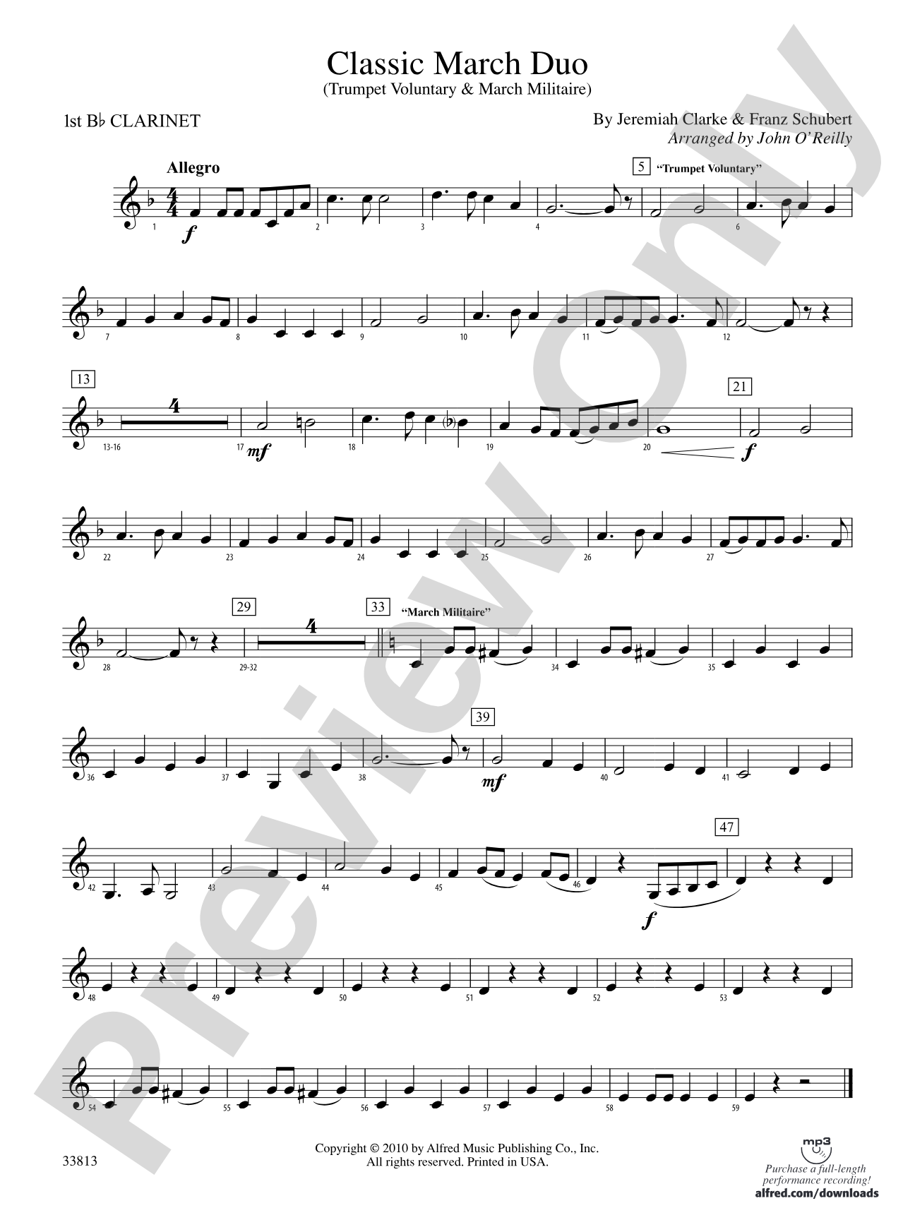 Classic March Duo: 1st B-flat Clarinet