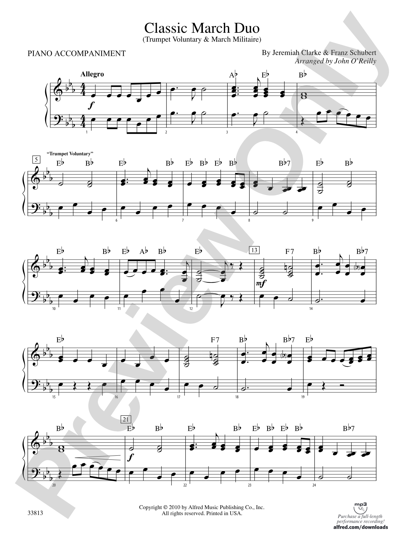 Classic March Duo: Piano Accompaniment