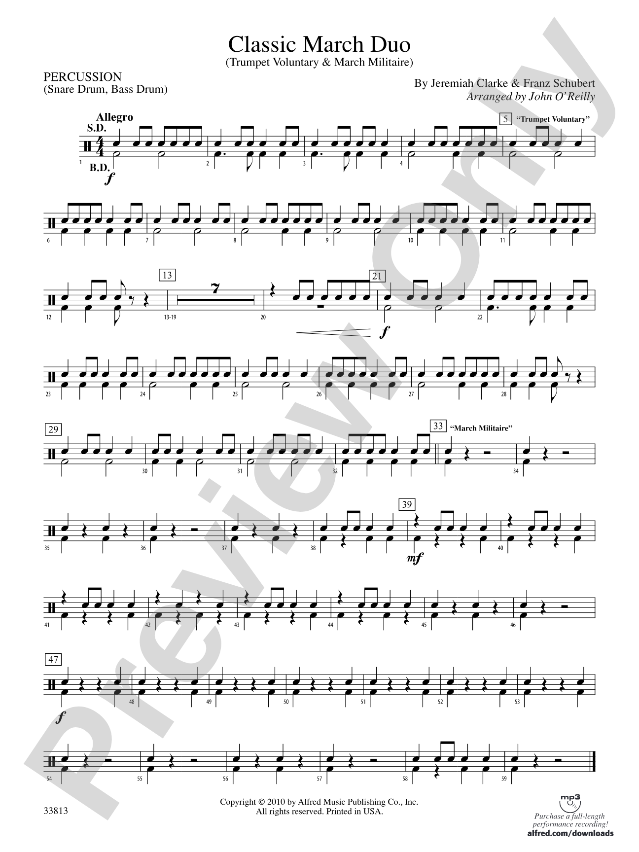 Classic March Duo: 1st Percussion