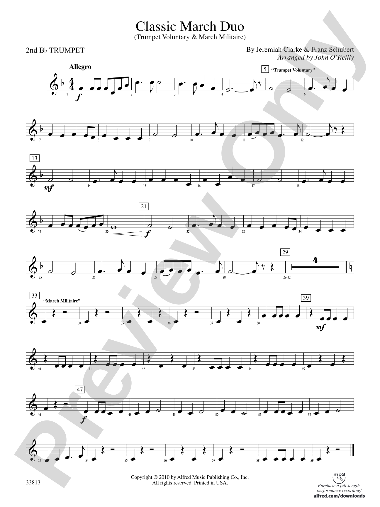 Classic March Duo: 2nd B-flat Trumpet