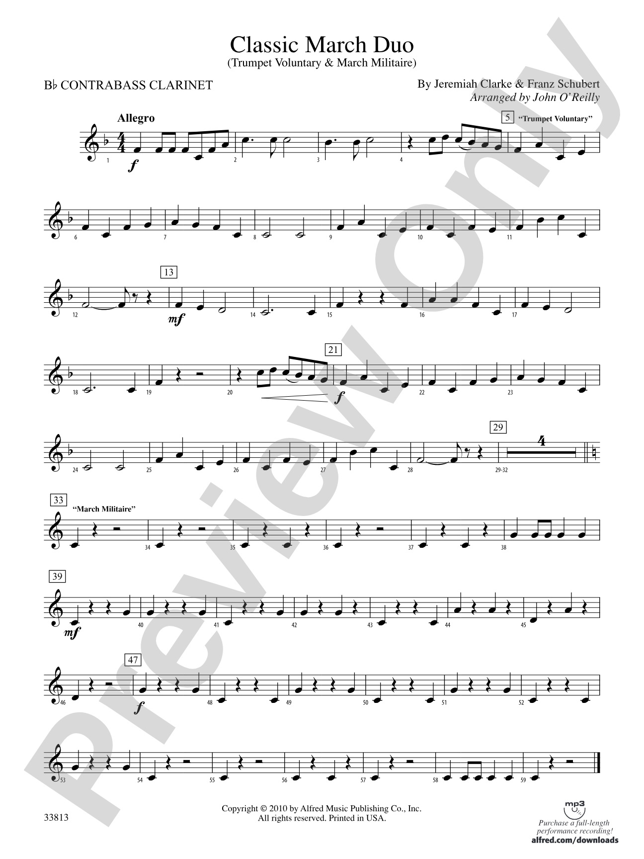 Classic March Duo: (wp) B-flat Contrabass Clarinet