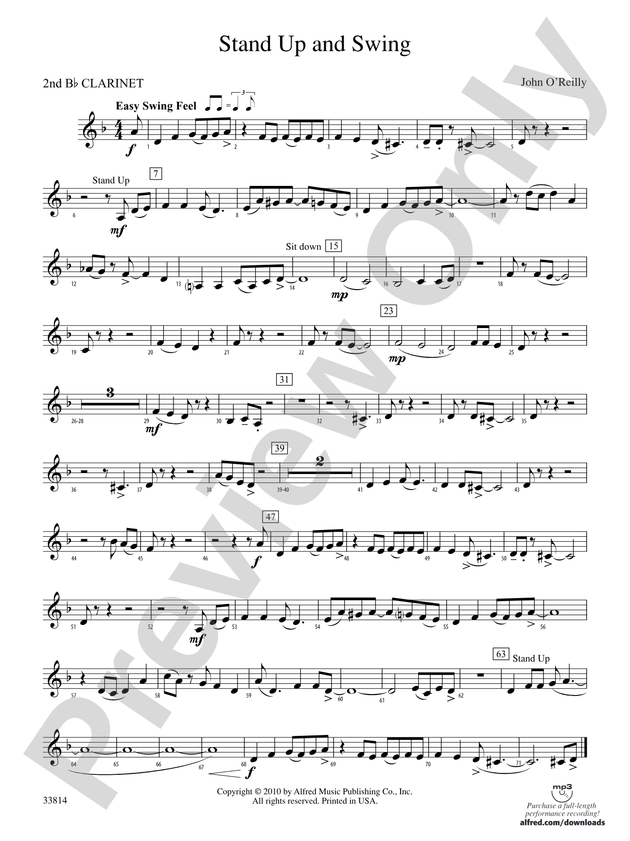 Stand Up and Swing: 2nd B-flat Clarinet