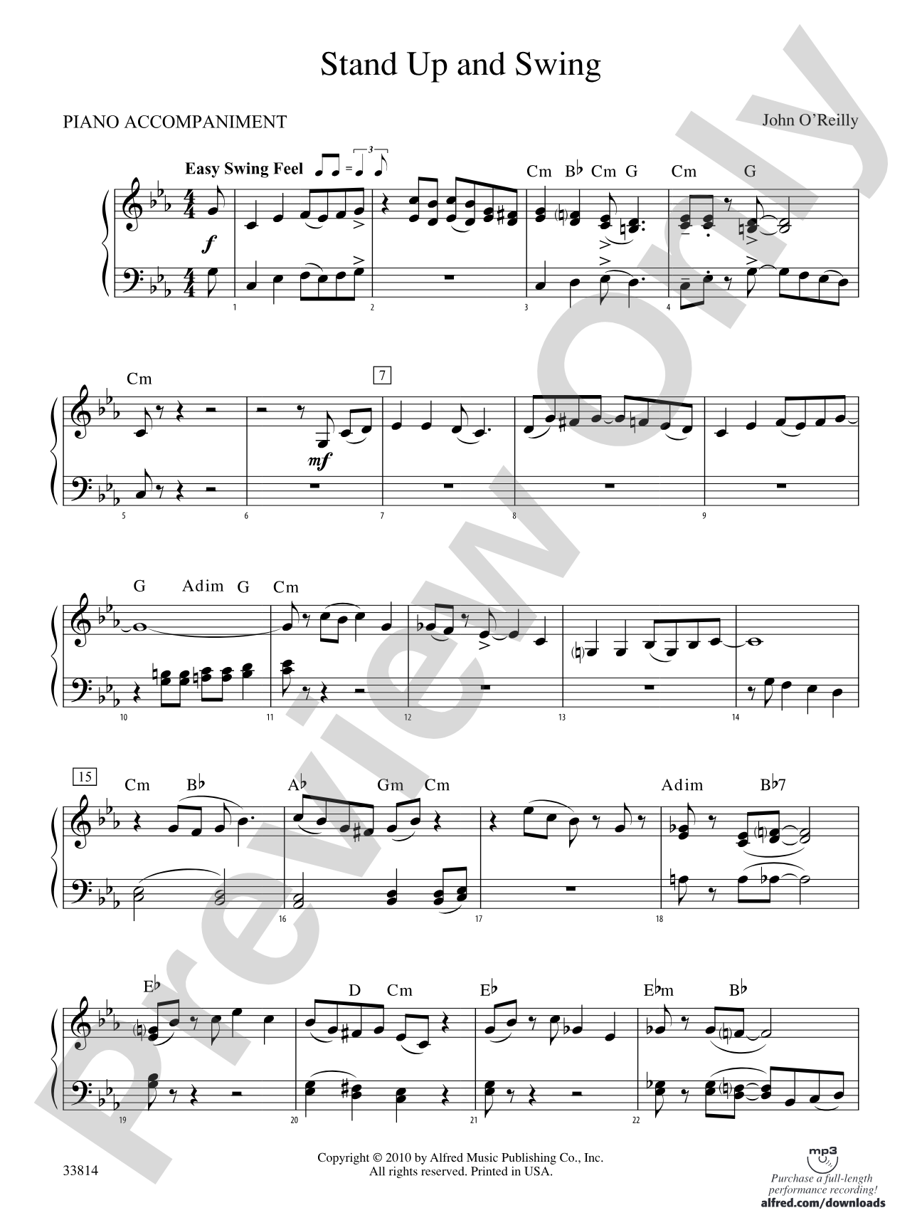 Stand Up and Swing: Piano Accompaniment