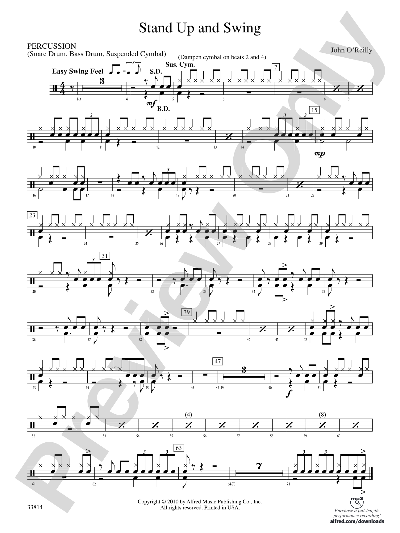 Stand Up and Swing: 1st Percussion