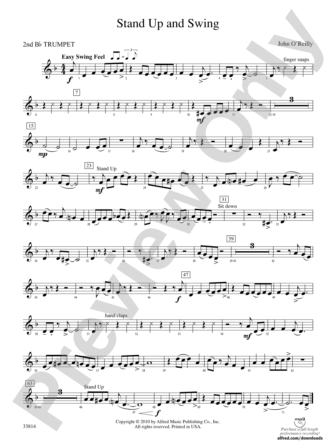 Stand Up and Swing: 2nd B-flat Trumpet