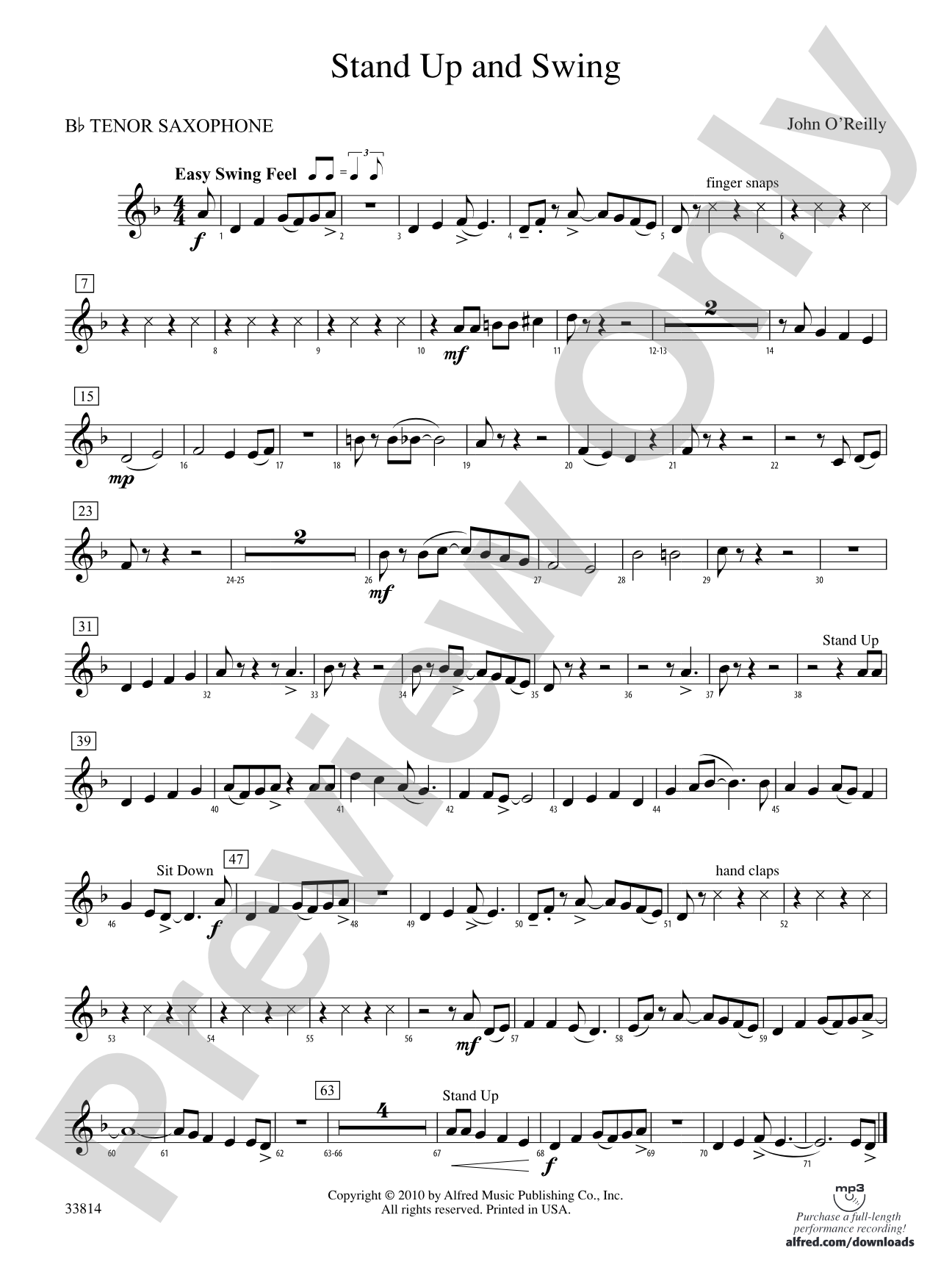 Stand Up and Swing: B-flat Tenor Saxophone