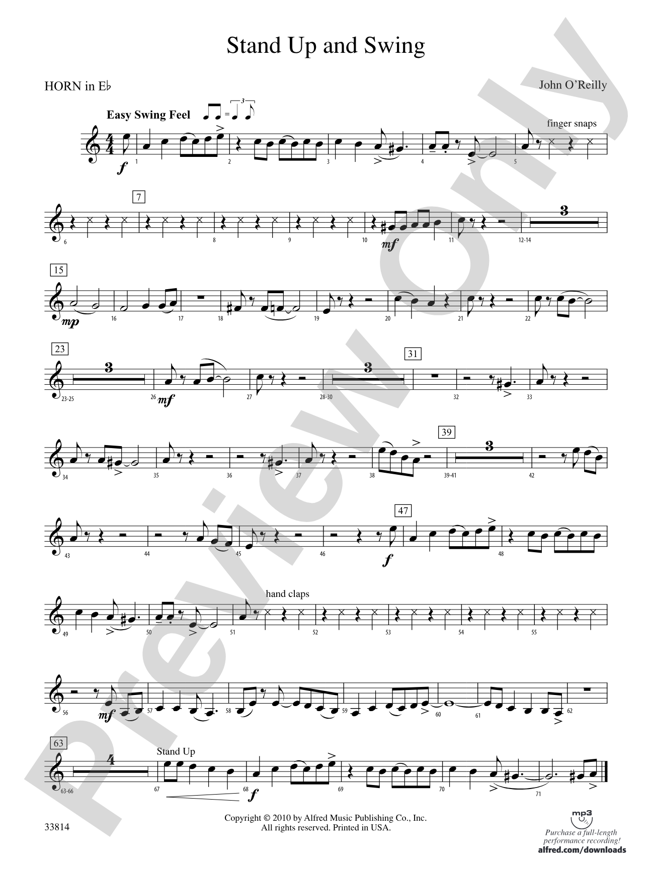 Stand Up and Swing: (wp) 1st Horn in E-flat