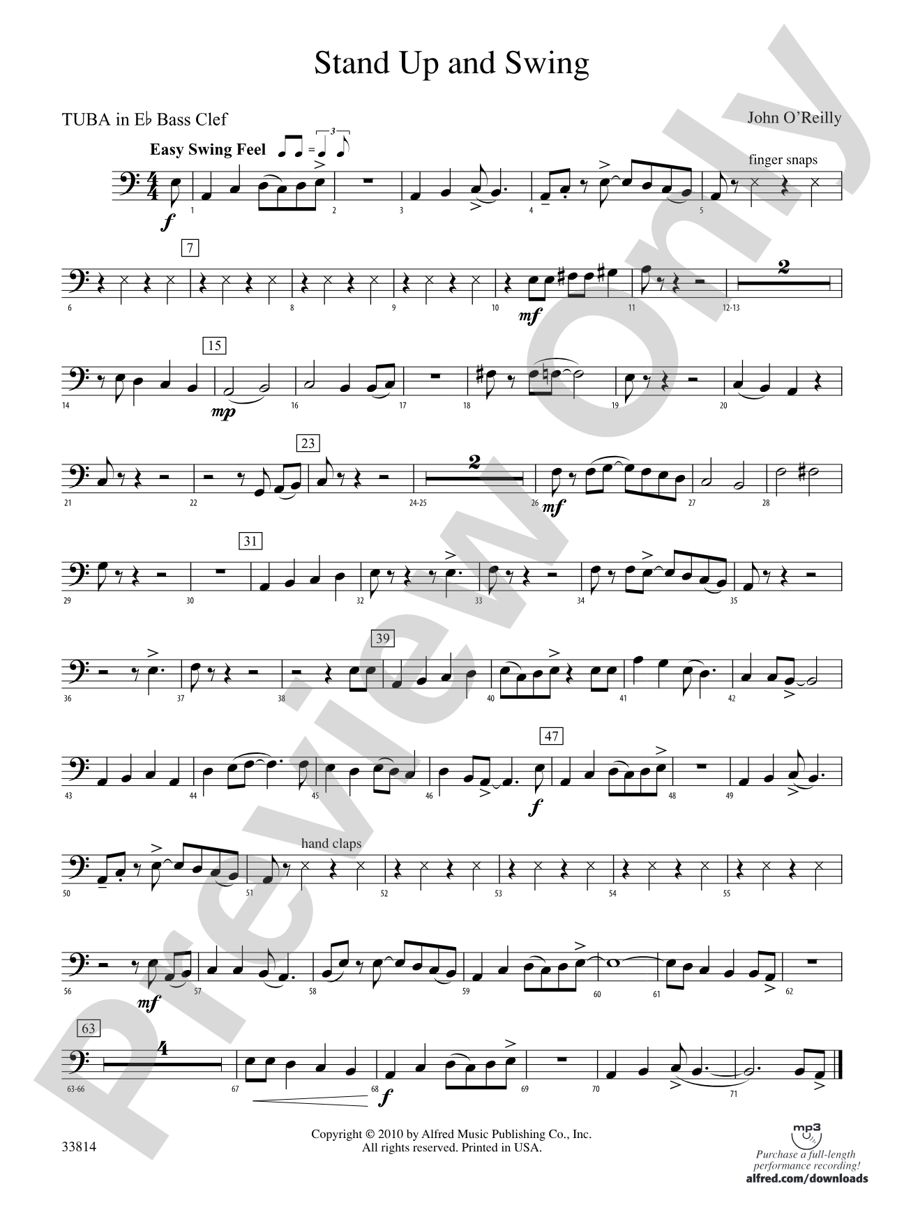 Stand Up and Swing: (wp) E-flat Tuba B.C.