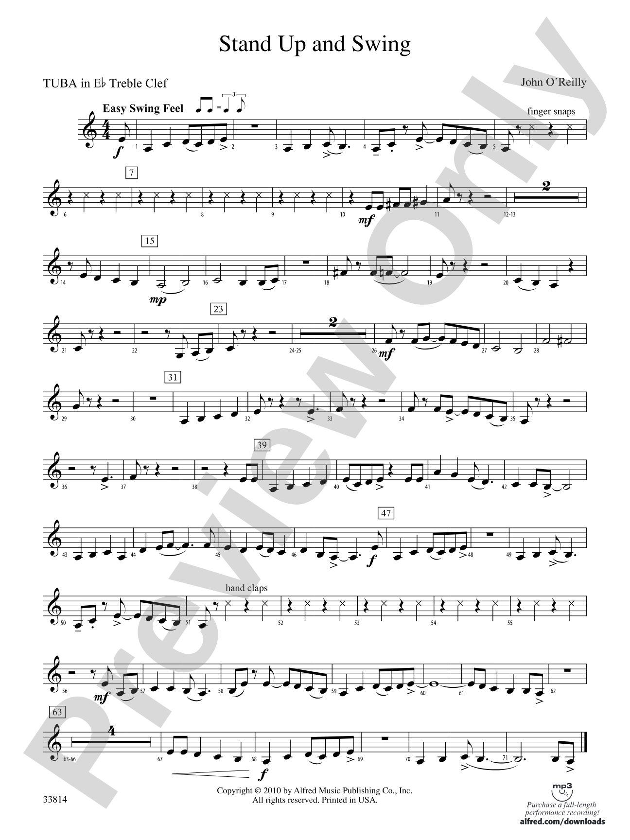 Stand Up and Swing: (wp) E-flat Tuba T.C.