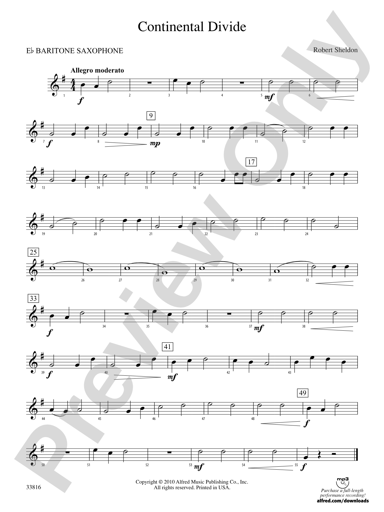 Continental Divide: E-flat Baritone Saxophone