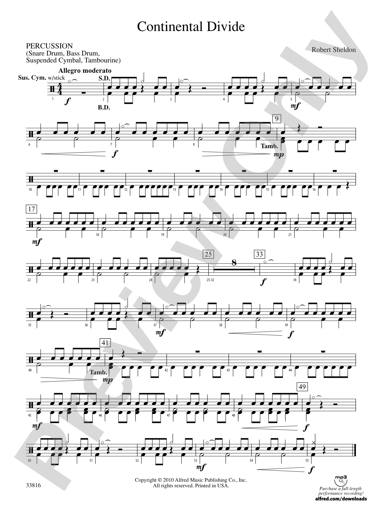 Continental Divide: 1st Percussion