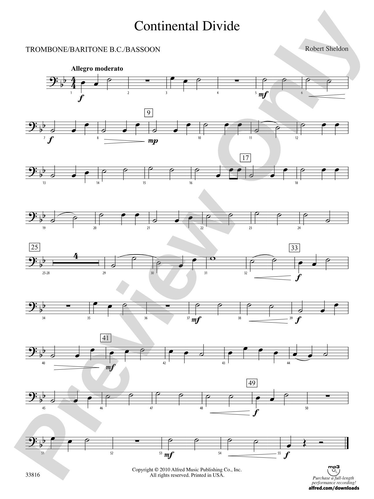 Continental Divide: 1st Trombone