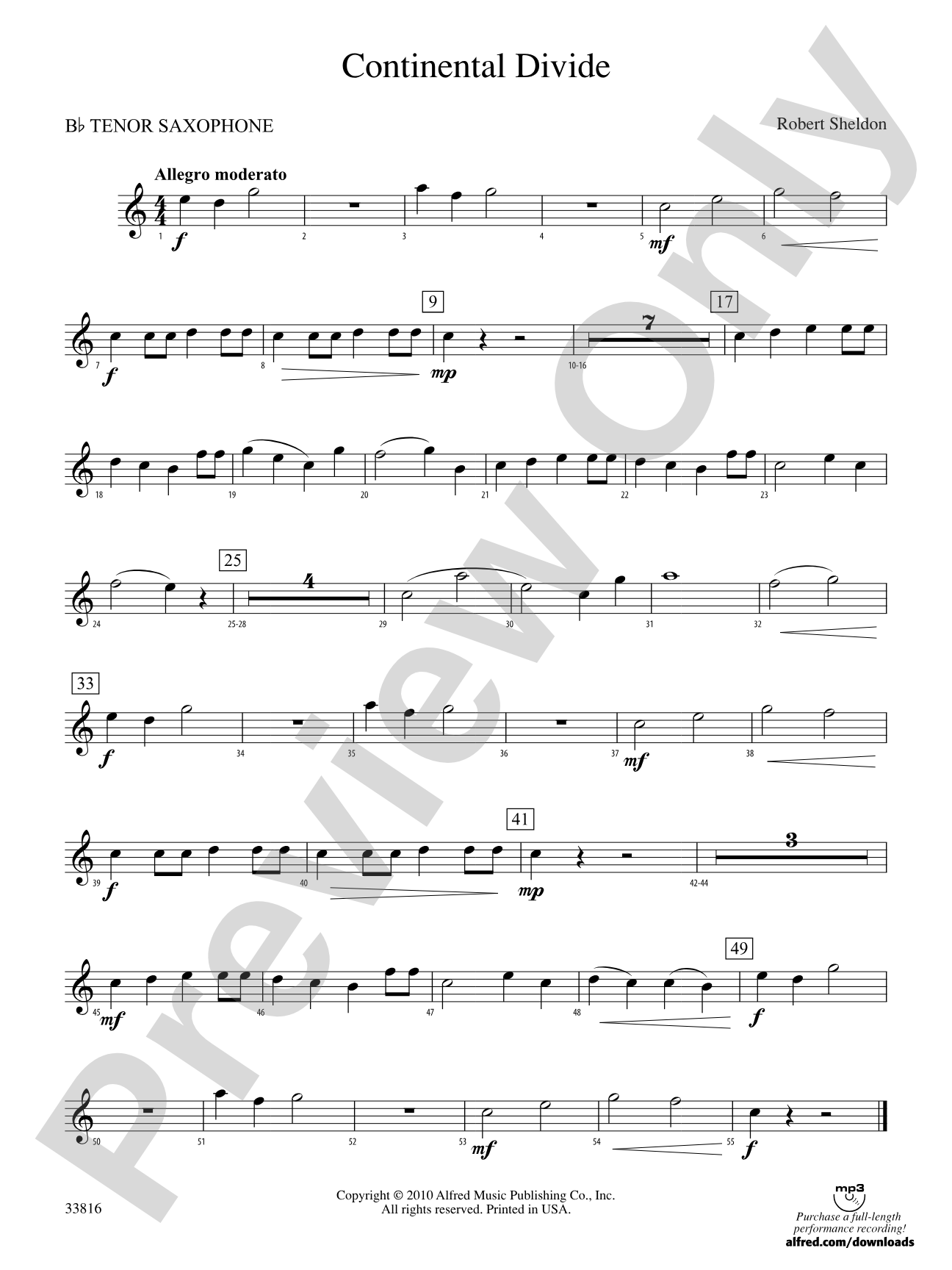 Continental Divide: B-flat Tenor Saxophone