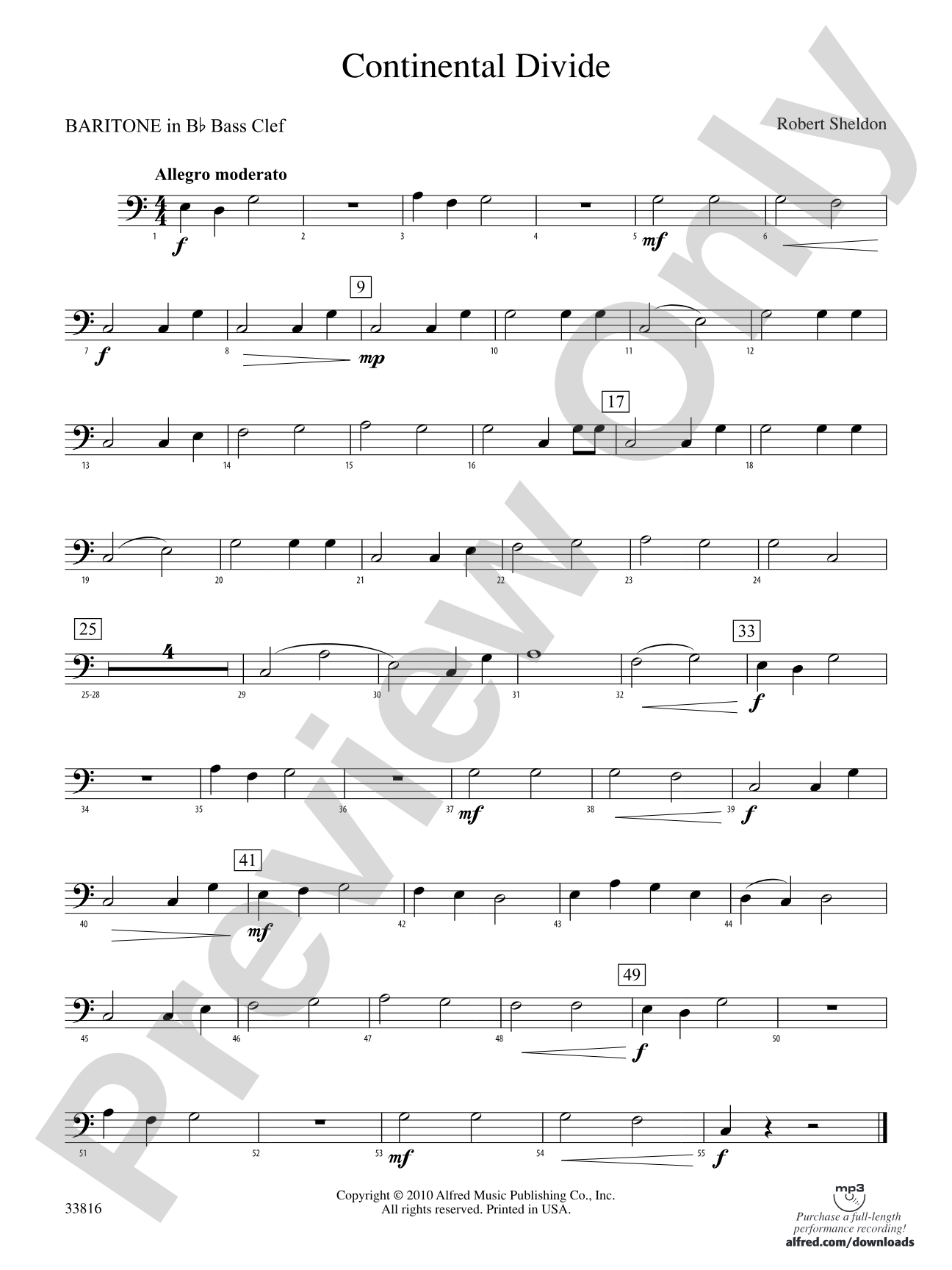 Continental Divide: (wp) B-flat Baritone B.C.