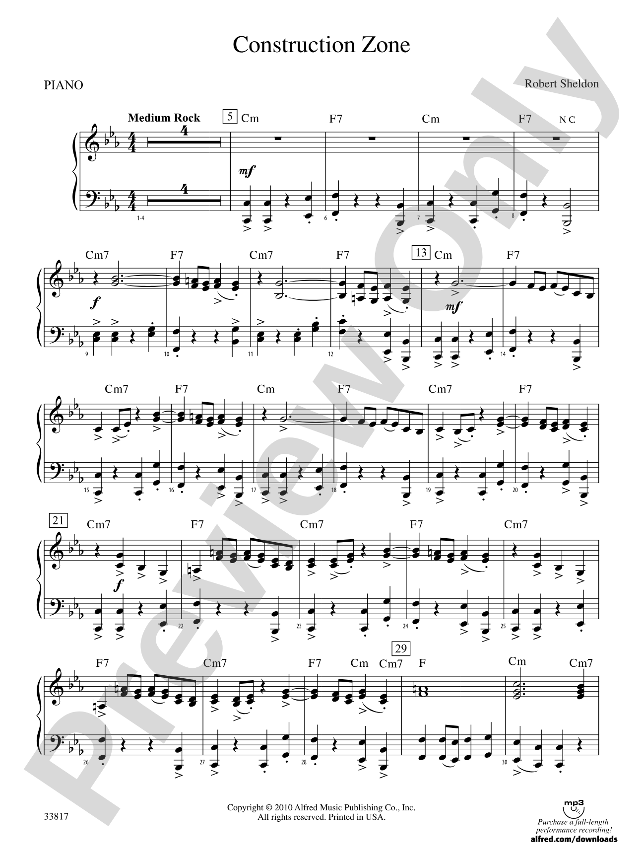 Construction Zone: Piano Accompaniment