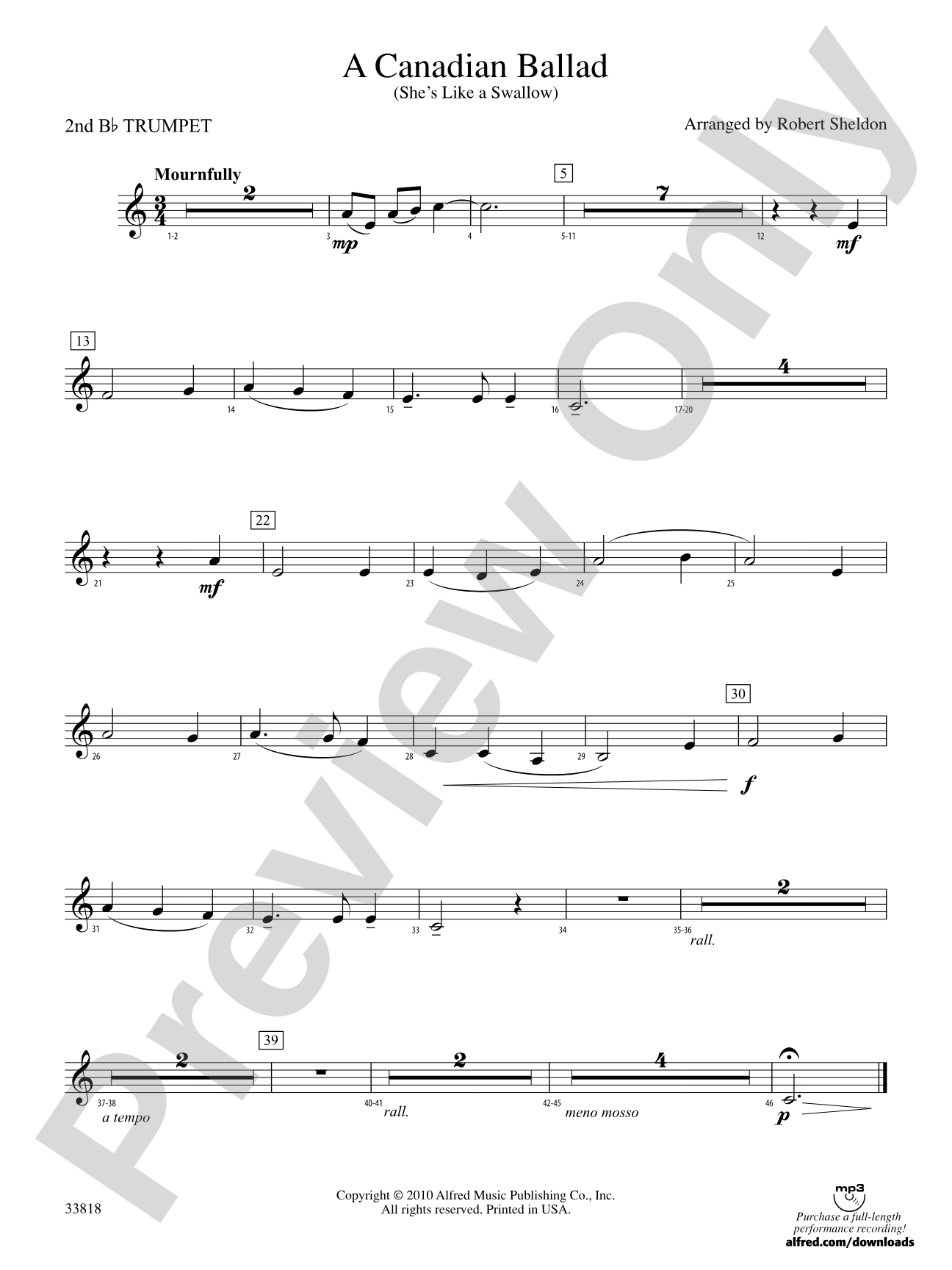 A Canadian Ballad: 2nd B-flat Trumpet