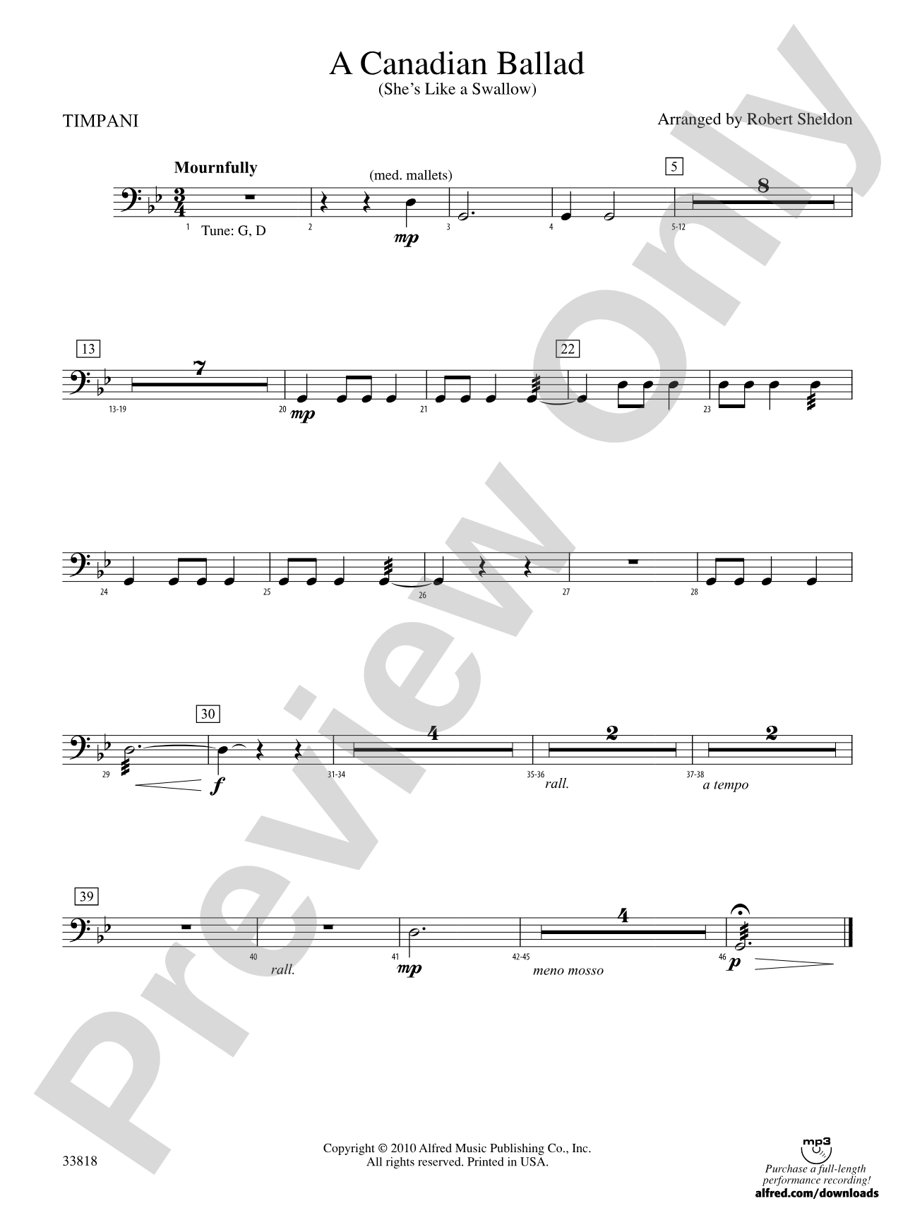 A Canadian Ballad: Timpani