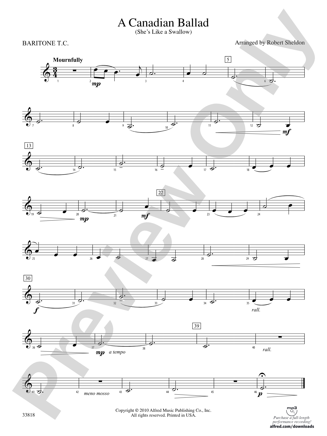 A Canadian Ballad: (wp) Baritone T.C.