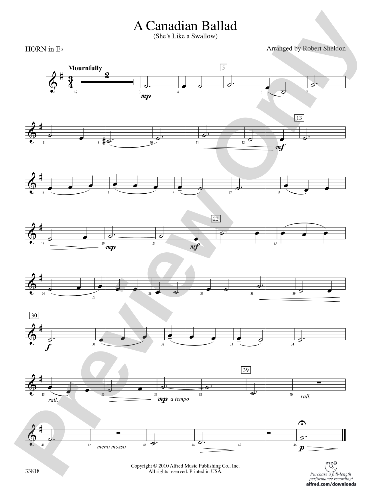 A Canadian Ballad: (wp) 1st Horn in E-flat