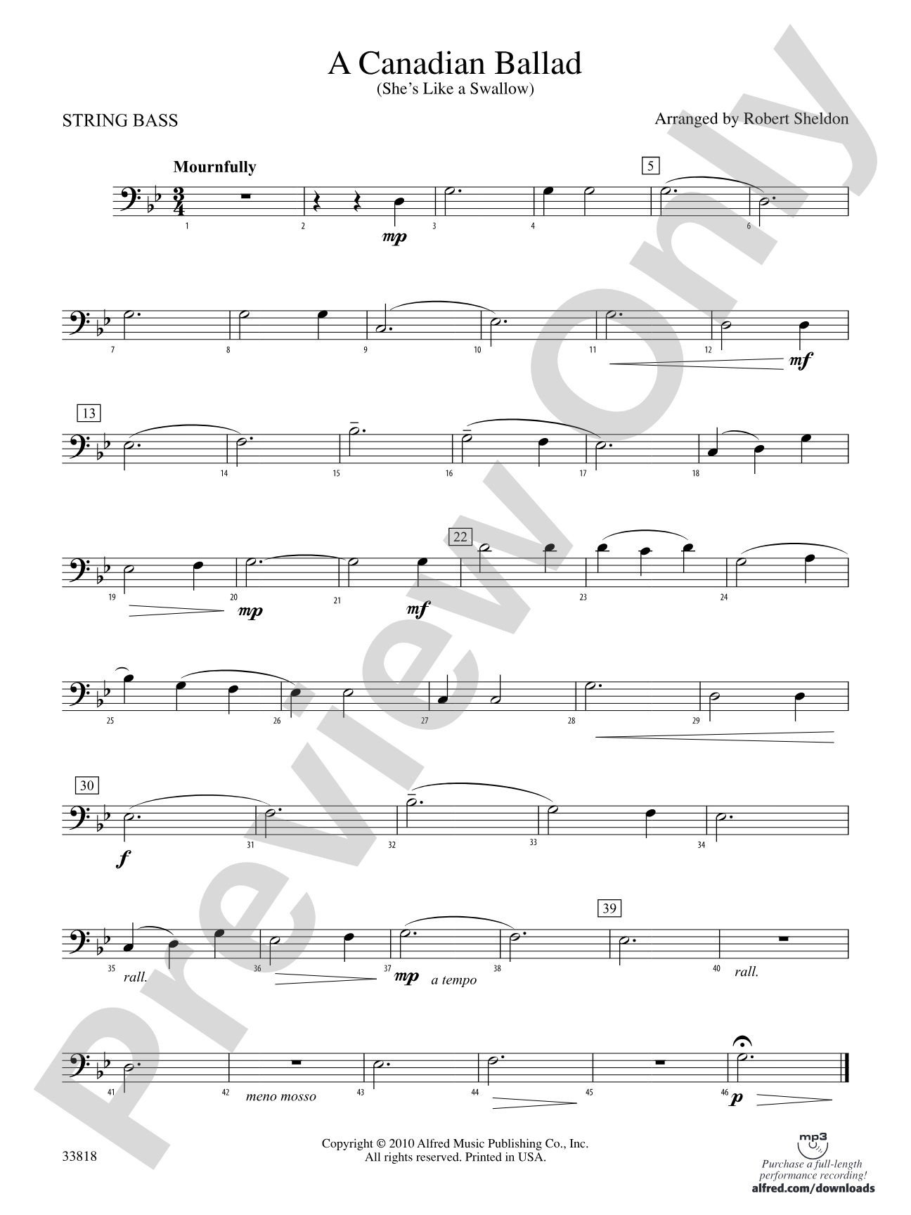 A Canadian Ballad: (wp) String Bass