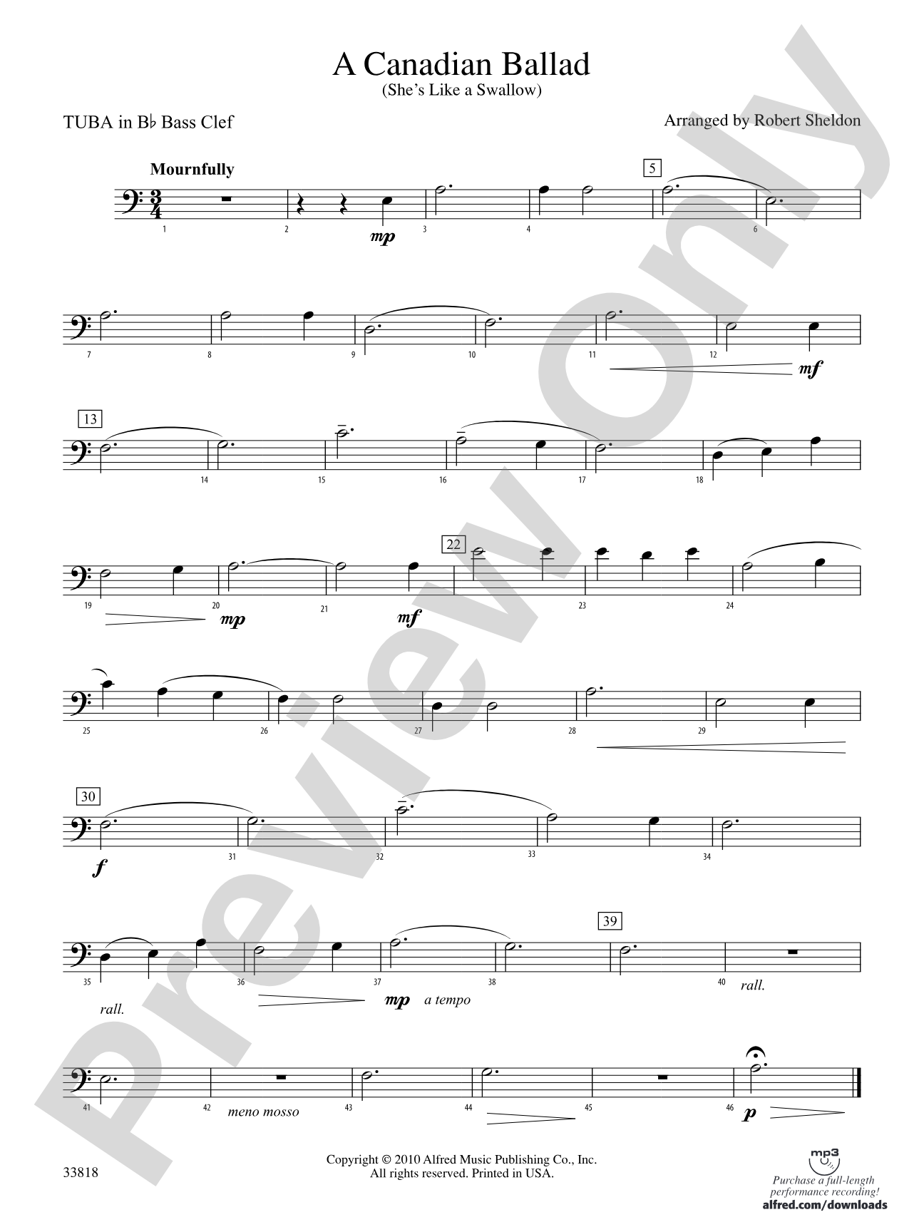 A Canadian Ballad: (wp) B-flat Tuba B.C.