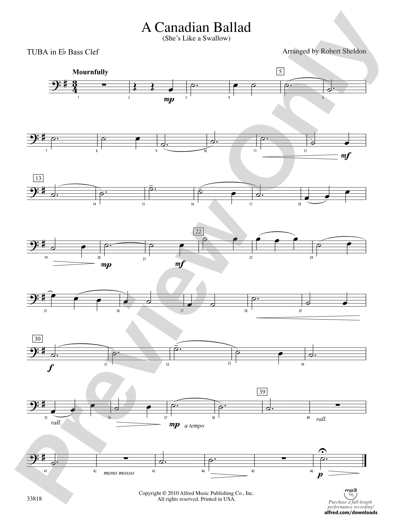 A Canadian Ballad: (wp) E-flat Tuba B.C.