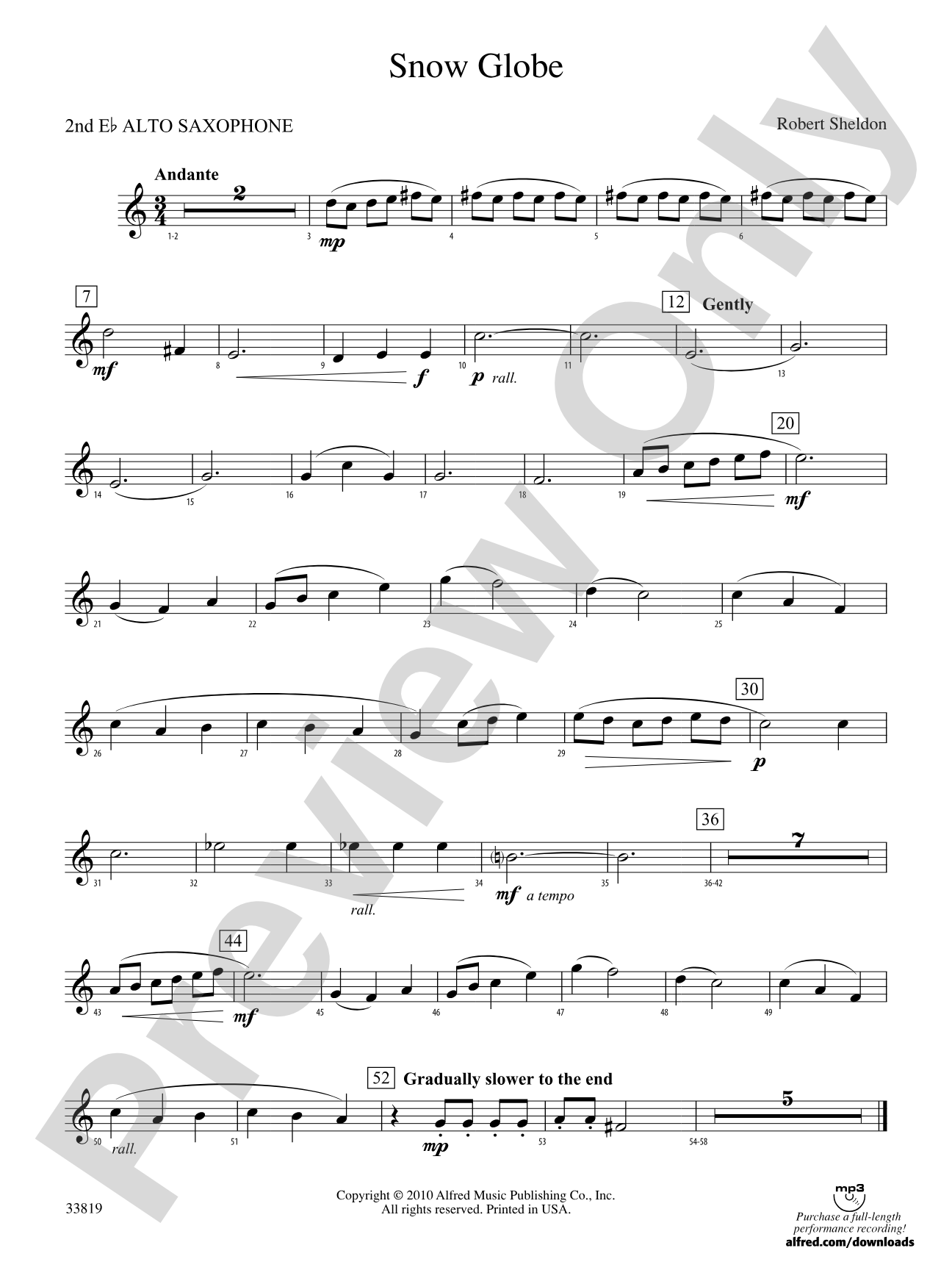 Snow Globe: 2nd E-flat Alto Saxophone