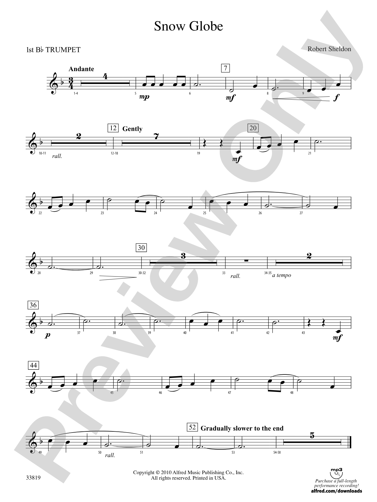 Snow Globe: 1st B-flat Trumpet