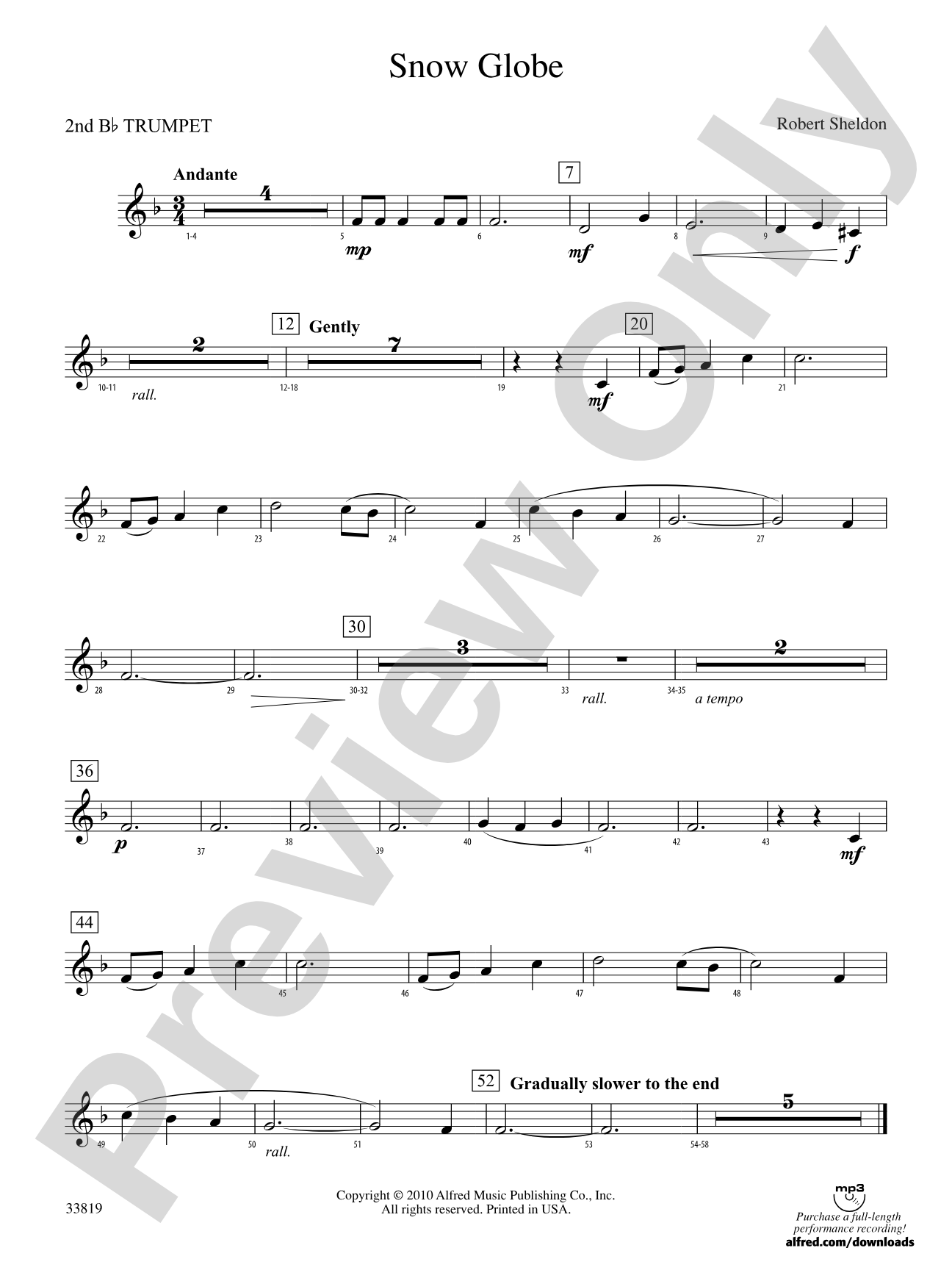 Snow Globe: 2nd B-flat Trumpet